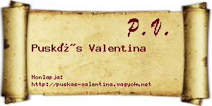 Puskás Valentina névjegykártya